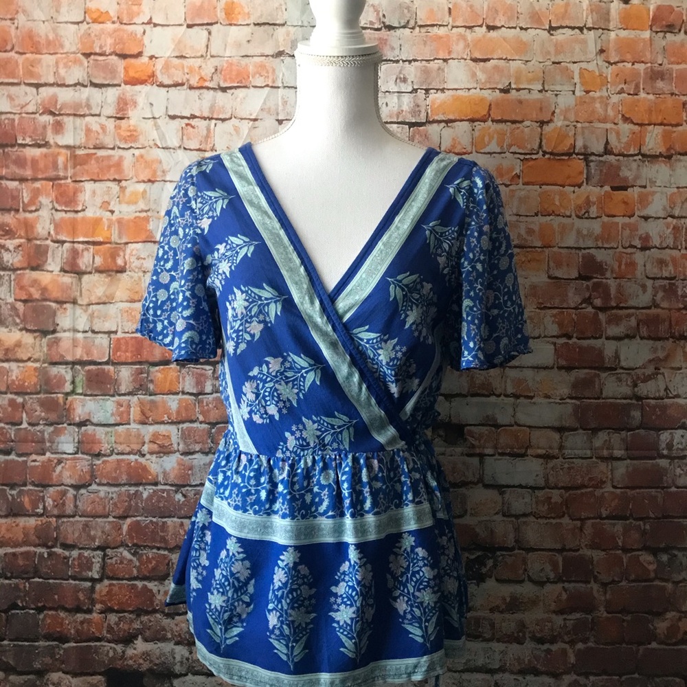 Francescas Peplum Wrap Blouse